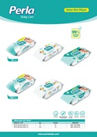 40 pièces/paquet - 24 paquets/boîte PERLA Lingettes humides parfumées sans alcool pH 5,5 en tissu non tissé avec couvercle transparent pour bébé et adulte