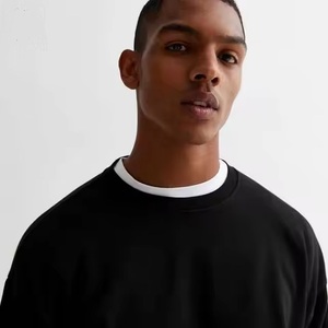 Sweat de luxe à col montant de haute qualité Sweat-shirt en coton biologique lourd Sweat-shirt à col rond surdimensionné vierge avec logo personnalisé - Product Image 3