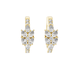 Pendientes de Diamantes de Laboratorio de 0.17 CT, Corte Pera y Redondo, Diamantes VVS-VS EF CVD, Oro de 18KT, 14KT, 10KT y Plata 925, Oro Rosa, Amarillo - Product Image 3