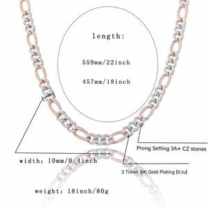 สร้อยคอโซ่แบบคิวบา18K สุดหรูสำหรับผู้ชายเพชรโมอิสขนาด10มม. พร้อมน้ำแข็งไหลทันสมัยสไตล์ฮิปฮอปคลาสสิกสำหรับให้เป็นของขวัญ - Product Image 1