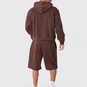Conjunto de Sudadera con Capucha y Pantalones Cortos Elásticos de Talla Grande con Tela de Forro Polar de Secado Rápido para un Estilo de Vida Activo para Hombre - Product Image 5