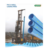 Tuyaux de revêtement de puits en PVC-U légers et durables de qualité supérieure certifiés ISO, marque Captain, 40mm-400mm DE, mâle/femelle