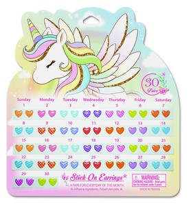 Pendientes Adhesivos Brillantes Coloridos, 30 Pares, Forma de Corazón y Estrella, Adhesivos Autoadhesivos para Niños, Hechos en Taiwán - Product Image 5