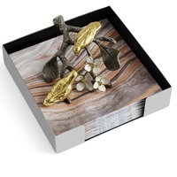 Table Top Aluminium Porte-Serviettes Fleur Oiseau Style Doré Couleur Porte-Serviettes De Luxe Qualité Premium