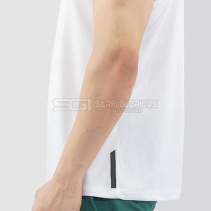 <b>Men</b> Sublimated Green <b>White</b> Fitness Singlet Gym <b>Tank</b> <b>Top</b> Sleeveless High Stretch Cotton Spandex Vest - Product Image 6