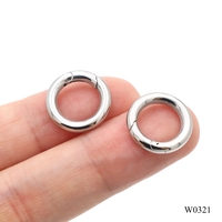 Mousqueton rond en acier inoxydable de 2,5 mm d'épaisseur, petit clip à ressort de 14 mm pour bijoux, collier de chien, porte-clés