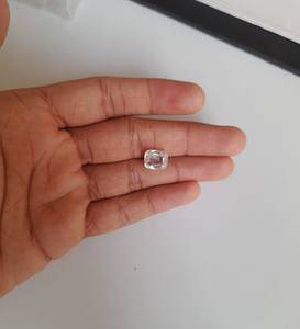 Coussin en saphir blanc 100% naturel non traité de haute qualité, taille de bague 6.34 carat, pierre de naissance de septembre pour bague et astrologie - Product Image 1