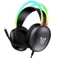 Casque de jeu filaire ONIKUMA X25 noir avec microphone antibruit, éclairage RGB et design confortable – Vente en gros