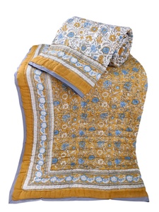 Couette réversible 100% coton fabriquée à la main bloc à la main imprimé Design traditionnel léger couette Queen Size pour l'hiver - Product Image 4