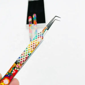 Custom Logo Fiber Grip Tweezers for <b>Eyelash</b> Extensions Nano Grip 45 Stainless Steel Lash Tweezers - Product Image 4