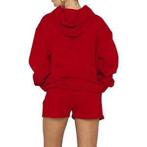 Femmes vêtements logo personnalisé survêtement dames ensemble court décontracté 2 pièces sweat à capuche et short ensemble femmes 2026 - Product Image 3