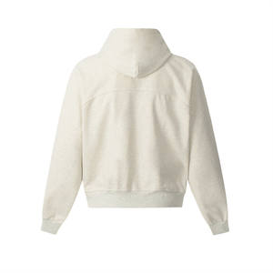 Sudadera con capucha de algodón 100% Terry de color liso con cremallera, diseño creativo de empalmes, ecológica, de talla grande para hombre, venta al por mayor, gran éxito de ventas. - Product Image 4