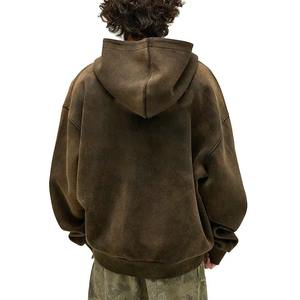 Prenda desgastada Sun Faded hoddies para hombre 100% algodón Heavyweight Acid Wash French Terry Hoodie - Product Image 2