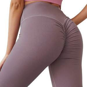 High Women's Scrunch Butt Gym Fitness Athletic Leggings Pantalones de Yoga de LICRA de nailon transpirable con efecto push-up de estilo Hip Hop - Product Image 4