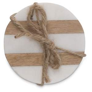 Plus d'avis MOON THEY Sous-verres ronds en bois d'acacia et marbre Tasse à boissons en bois de taille personnalisée Tapis et tampons élégants - Product Image 5