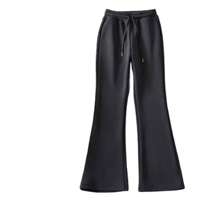 Los mejores pantalones de chándal con estampado personalizado, pantalones acampanados de color sólido para mujer, pantalones de chándal cálidos de lana, pantalones acampanados informales para mujer en Nurak - Product Image 3