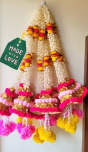 ที่แขวนติดผนังงานแฮนด์เมดแบบอินเดียโทรันพร้อมปอมปอมสำหรับงานแต่งงานงานดิวาลิตกแต่งบ้านงานเทศกาลงานฝีมือส่งออก - Product Image 4