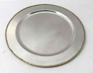 Plaque de chargeur fabriquée à partir de matériaux comme le laiton, sont des articles de vaisselle de cuisine décoratifs utilisés dans l'hôtel et le mariage - Product Image 5