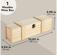 Boîte de rangement en bois pour vin rouge avec serrure, boîte cadeau pour une bouteille de vin unique