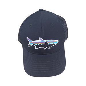 <b>Blue</b> Mesh Trucker Hat Bear Mountain Print Comfortable Fit Cotton Fabric Stylish Outdoor Summer Style for Cycling Sports Business - Product Image 1