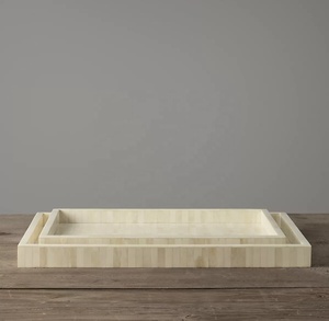 Plateau de service en incrustation d'os ivoire fabriqué à la main avec motif floral élégant Décoration de maison de luxe et plateau de cadeau de salle à manger - Product Image 2