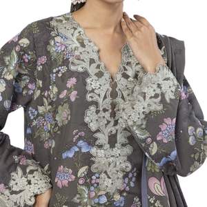 Traje de Tres Piezas Shalwar Kameez Gota para Mujer, Ropa Étnica de Fiesta, Conjunto de Vestido de Diseñador con Dupatta Elegante y Pantalón Recto - Product Image 4