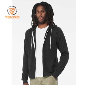 Haute qualité poids lourd 100% coton hommes Bella toile unisexe éponge polaire pleine fermeture éclair à capuche noir unisexe français éponge sweats à capuche - Product Image 1