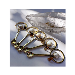 ช้อนทองเหลืองขัดเงาด้วยมือสำหรับเครื่องครัวเครื่องเทศสำหรับมือจับ - Product Image 1