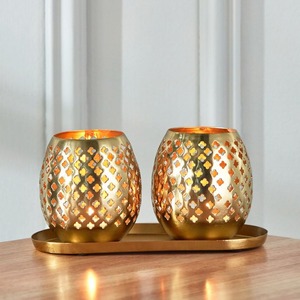 Available High Quality Round Candle Jar for Home & Hotel Decoration New Design Best Price Metal Candle <b>Lantern</b> - Product Image 3