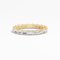 Venta al por mayor de alta calidad 1,71 Ct Lab Grown Baguette Cut Diamond Eternity Band Rodio Plateado 14K 18K Anillos de oro
