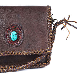 Bolso de Hombro de Cuero Genuino con Diseño Floral, Estilo Occidental, Otoñal, Personalizado, de Lujo, Bohemio, Rodeo, Internacional - Product Image 3