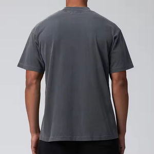 T-shirt surdimensionné vierge pour homme 100% coton | Streetwear décontracté à épaules tombantes | Col ras du cou côtelé pour un design personnalisé - Product Image 2