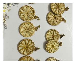 Upgrade your summer style with rattan <b>earrings</b> these handmade rattan <b>earrings</b> are lightweight and perfect for sunny days to sale - Product Image 1