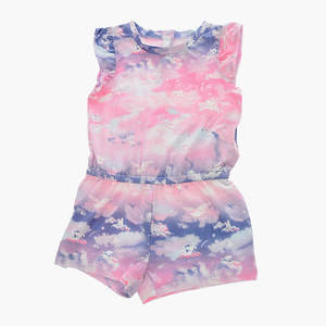 Combinaison courte à manches courtes à effet dégradé en gros, rose, boutons de fermeture à l'arrière, manches courtes extensibles, logo OEM - Product Image 1