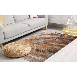 Tapis imprimé marbre : Travertin brun, Décoration murale, Personnalisé, Style campagnard, Tapis de couloir, Pierre, Antidérapant, Grand, Tapis fin non tissé - Product Image 3