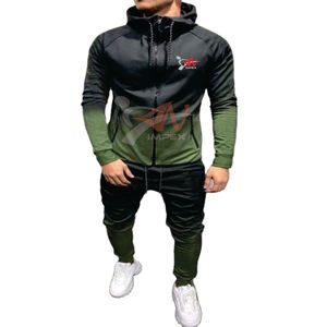 Chándal con capucha y cremallera de talla grande para hombre con logotipo de impresión por sublimación personalizada de alta calidad con Material Flexible - Product Image 2