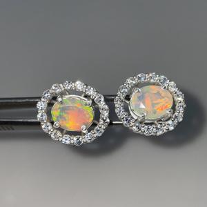 Style Vintage 925 boucles d'oreilles en argent Sterling naturel Moissanite opale éthiopienne facettes pierres précieuses en vrac pendentifs de mode chrétienne - Product Image 1