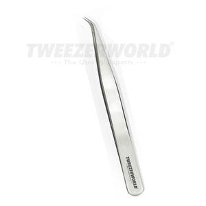 Pinzas de extensión de pestañas puntiagudas curvas Acero inoxidable profesional Etiquetado personalizado Pinzas de alta cantidad WORLD - Product Image 5