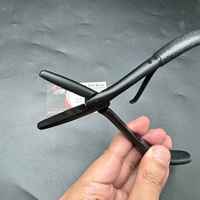 Pince à cheveux à pointe plate et nano, noire mate, pour décollement de colle, en acier inoxydable durable, multifonctionnelle, vierge