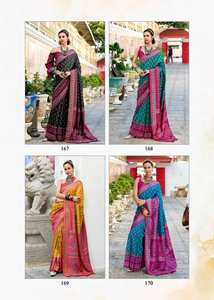 Venta al por mayor exclusiva suave Ikkat seda Saree colección indio y paquistaní boda y fiesta desgaste catálogo disponible - Product Image 6