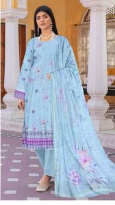 ชุดคอตตอนลายปากีสถานสำหรับผู้หญิงชุดฤดูร้อนขนาดใหญ่พิเศษเดรสสไตล์ซาลาบัดประดับลูกไม้ - Product Image 2