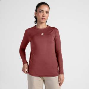 Vêtements de sport actifs à manches longues en couleur marron - Product Image 1