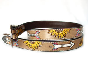 Cinturones de cuero occidentales hechos a mano, piel de vaca de primera calidad, intrincados diseños mecanizados, precios al por mayor unisex - Product Image 2