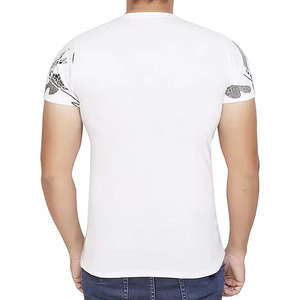 เสื้อยืดแฟชั่นสำหรับผู้ชายผ้าคอตตอนสองสีคอกลมแขนครึ่งสีปรับแต่งโลโก้ได้ตาม100% - Product Image 2