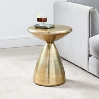 Table basse moderne de luxe en aluminium artisanal avec fonction réglable et finition laiton antique pour le mobilier de salon