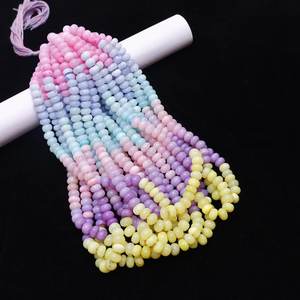 Perles Rondelles Lisses Multicolores Teintées Effet Opale pour la Fabrication de Bracelets, Colliers et Bijoux – Style Pastel 2026 - Product Image 2