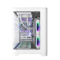 Boîtier de jeu en verre trempé au design populaire, M-ATX, tour moyenne, boîtier de PC de jeu, boîtier d'ordinateur en verre incurvé