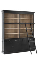 Armoire de cuisine, bibliothèque ou bureau en bois de manguier massif, finition bicolore, style moderne et luxueux, en chêne indien