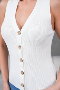 Stylish Casual <b>Women's</b> Corduroy <b>Knitted</b> Vest Winter Cotton Outer Wear with Button Decoration <b>Waistcoat</b> Length - Product Image 4