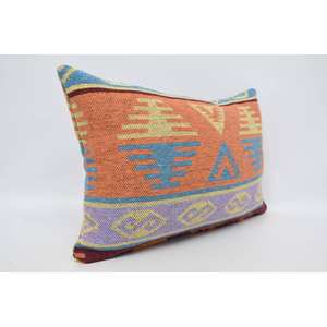 Luxury Geometric Bohemian Pillow 16x24 Inch Orange Wool <b>Cushion</b> Woven Floral Vintage Leaves Pattern Eco-Friendly Non-Slip - Product Image 3